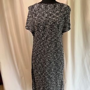 Ann Taylor lightweight sweater dress w/faux leather strip on sides.  Size L